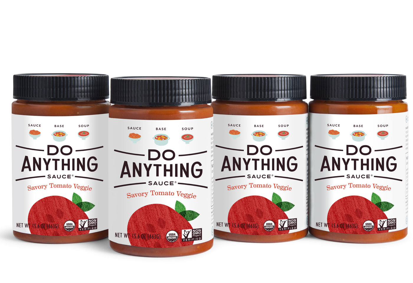 Four Jars of Do Anything Foods Savory Tomato Veggie Sauce